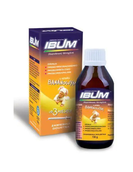 Ibum 130 ml zaw. sm. bananowy 0,1 g/5 ml