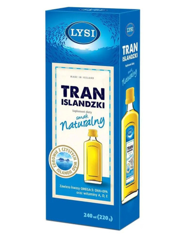 Tran Islandzki LYSI naturalny 240 ml