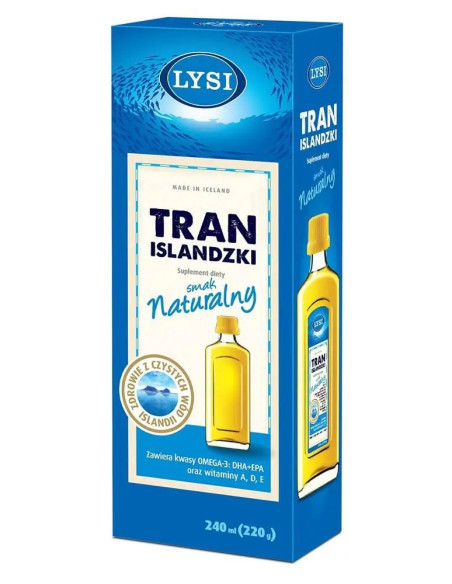 Tran Islandzki LYSI naturalny 240 ml