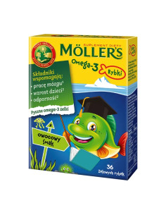 Mollers Omega-3 Rybki o smaku owocowym 36 sztuk