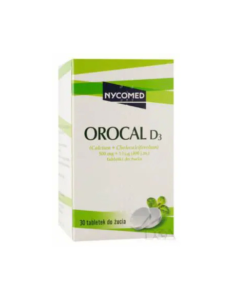 Orocal D3 smak miętowy 30 tabl.