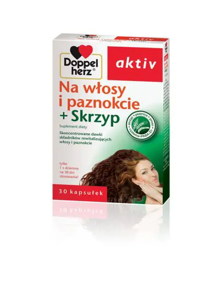 Doppelherz Aktiv Na włosy i paznokcie + skrzyp 30 kaps.