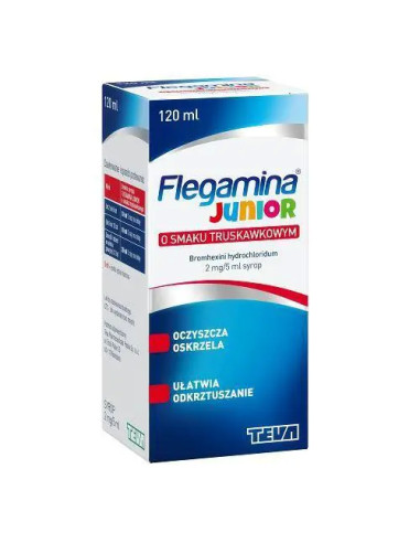 Flegamina Junior syrop o smaku truskawkowym 120 ml