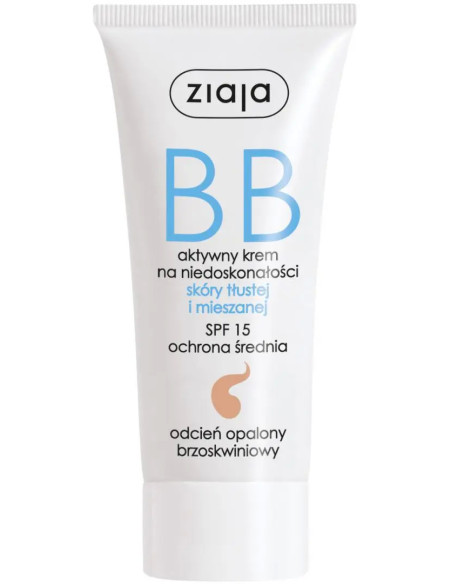 ZIAJA BB Aktywny krem na niedoskonałości skóra tłusta i mieszana odcień opalony 50 ml