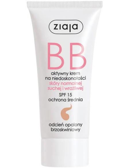 ZIAJA BB Aktywny krem na niedoskonałości skóra normalna sucha i wrażliwa odcień opalony 50 ml