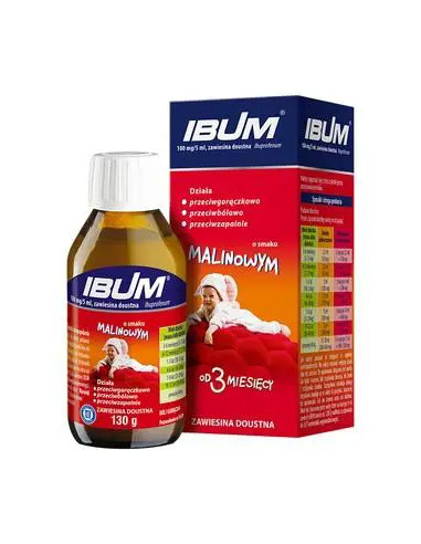 Ibum 130 ml zaw. sm. malinowy 0,1 g/5 ml