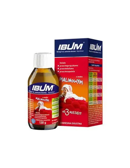 Ibum 130 ml zaw. sm. malinowy 0,1 g/5 ml