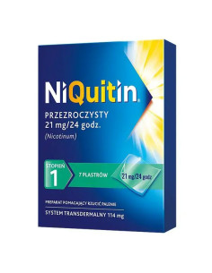 NiQuitin plastry 1 stopień 21 mg/24 godz 7 szt przezroczysty