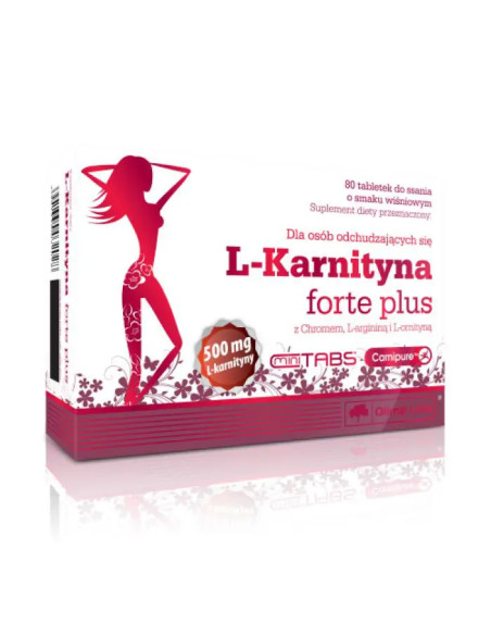 OLIMP L-Karnityna forte plus 80 tabletek do ssania o smaku wiśniowym
