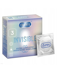 Durex Invisible dodatkowo nawilżane 3 sztuk