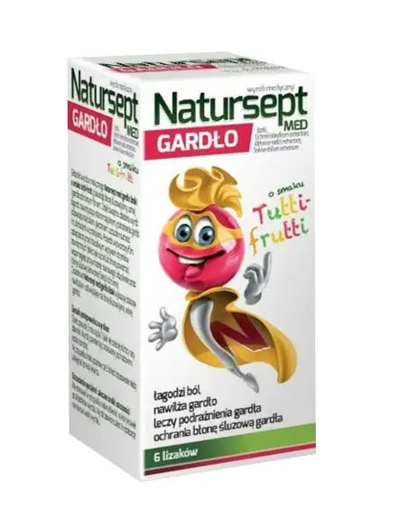 Natur-sept gardło lizaki o smaku tutti-frutti 6 szt.