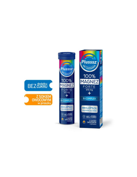 Plusssz 100% Magnez Forte + B-complex 20 tabl. mus.