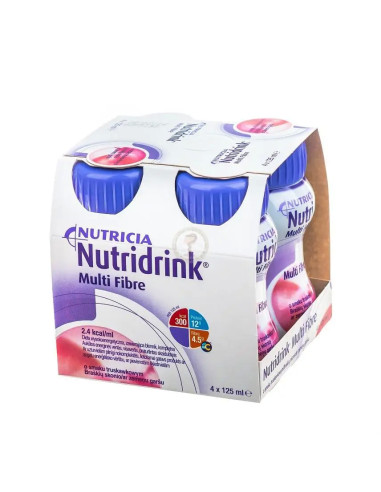 Nutridrink Multi Fibre smak truskawkowy 4x125 ml