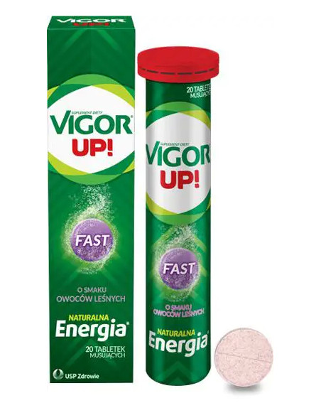Vigor UP FAST 20 tabletek musujących o smaku owoców leśnych