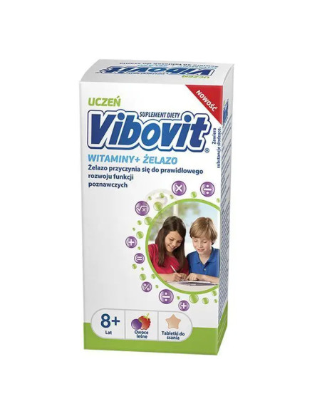 Vibovit Uczeń Witaminy i żelazo od 8 lat 30 tabletek do ssania