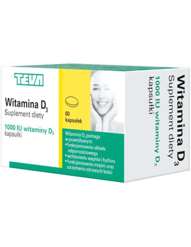 Teva Witamina D3 1000 j.m. 60 kapsułek