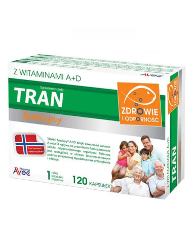 Tran Familijny z witaminami A+D 120 kaps.
