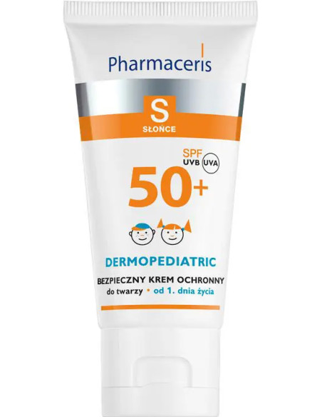 Pharmaceris S Bezpieczny Krem ochronny SPF 50+ do twarzy 100% filtrów mineralnych od 1. dnia życia 50 ml