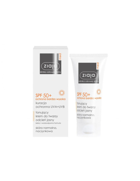 Ziaja Med SPF 50+ Krem tonujący do twarzy odcień jasny 50 ml