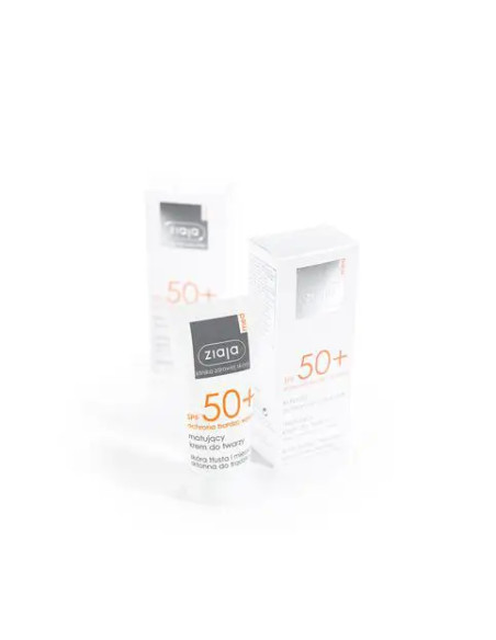 Ziaja Med SPF 50+ Kem matujący do twarzy dla skóry tłustej mieszanej i skłonnej do trądziku 50 ml