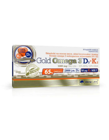 OLIMP Gold Omega 3 D3+K2 30 kaps.