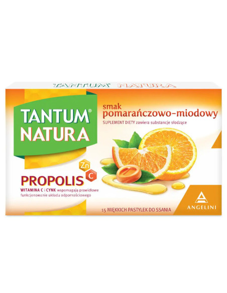 Tantum Natura smak pomarańczowo-miodowy 15 pastylek