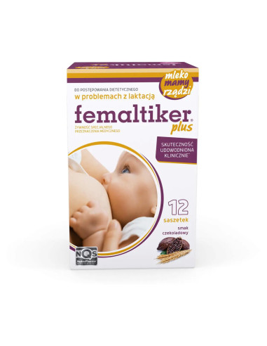 Femaltiker Plus smak czekoladowy 12 sasz.