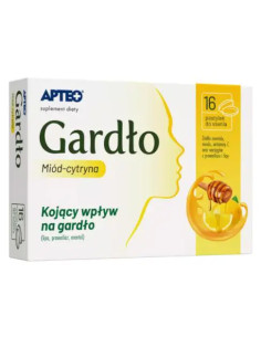 Gardło miód-cytryna Apteo 16 pastylek do ssania