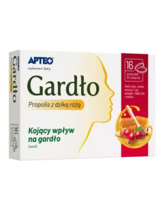 Gardło propolis z dziką różą Apteo 16 pastylek do ssania