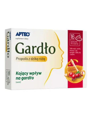 Gardło propolis z dziką różą Apteo 16 pastylek...