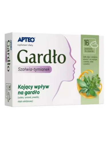 Gardło szałwia-tymianek Apteo 16 pastylek do...