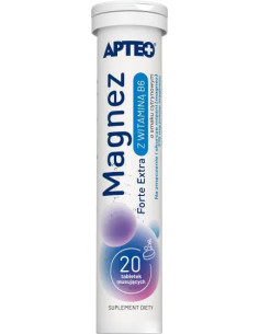 Magnez forte extra z Wit.B6 o smaku cytrynowym Apteo 20...