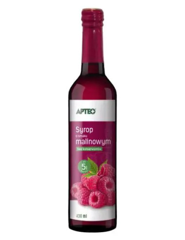 Syrop o smaku malinowym Apteo 430 ml.