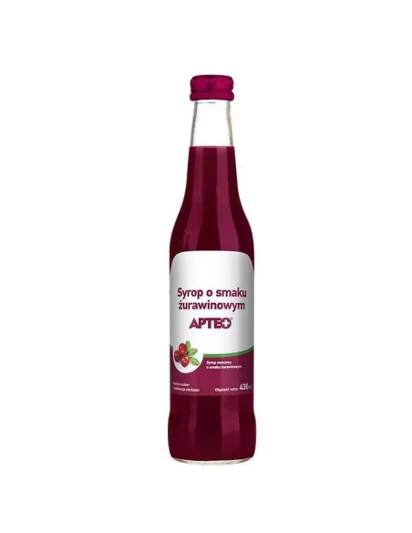 Syrop o smaku żurawinowym Apteo 430 ml.