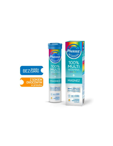 Plusssz 100% Multiwitamina + Magnez 20 tabl. mus.