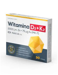 Witamina D3 + K2 2000 j.m. 30 tabl.