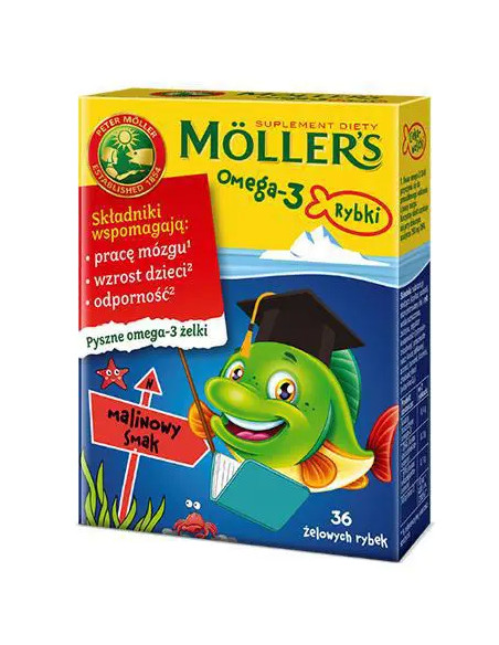 Mollers Omega-3 Rybki o smaku malinowym 36 sztuk