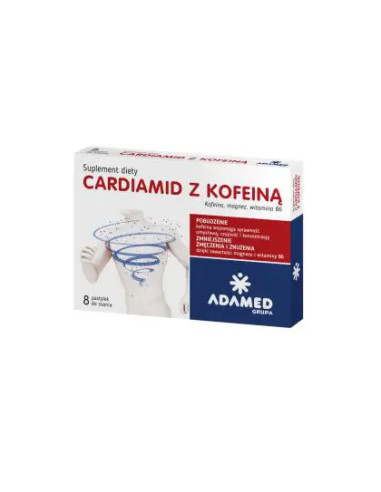 Cardiamid z kofeiną 8 pastylek do ssania o...