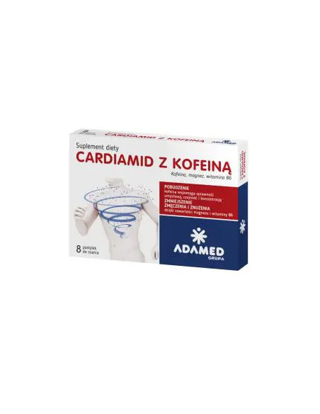 Cardiamid z kofeiną 8 pastylek do ssania o smaku cytrusowym