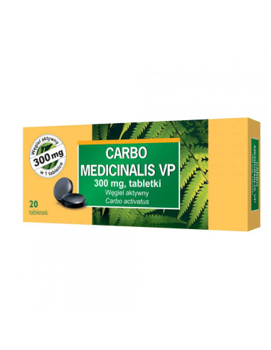Carbo medicinalis VP 300 mg węgiel aktywny 20...