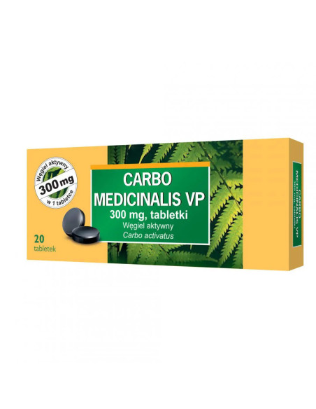 Carbo medicinalis VP 300 mg węgiel aktywny 20 tabletek