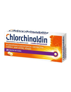 Chlorchinaldin o smaku czarnej porzeczki 20 tabletek