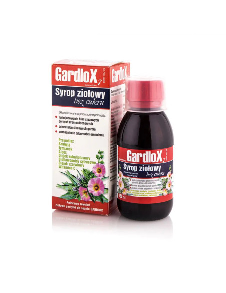 Gardlox 7 syrop ziołowy bez cukru 120 ml.