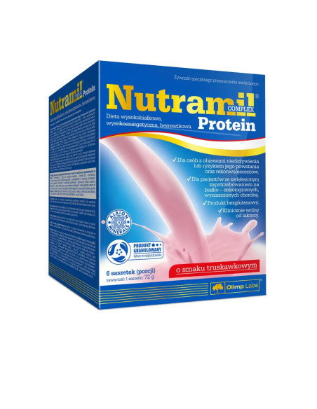 OLIMP Nutramil Complex Protein smak truskawkowy 6 sasz.
