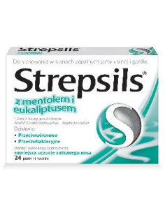 Strepsils z mentolem i eukaliptusem 24 pastylki do ssania