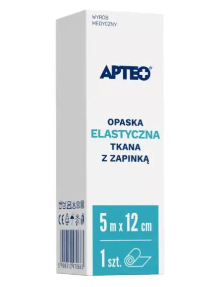 Opaska elastyczna tkana z zapikną 5 m x 12 cm apteo care