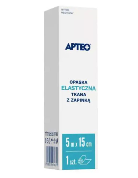 Opaska elastyczna tkana z zapikną 5 m x 15 cm apteo care