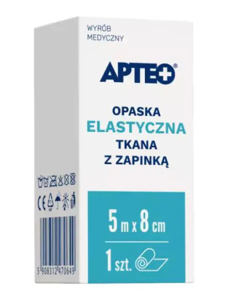 Opaska elastyczna tkana z zapikną 5 m x 8 cm apteo care