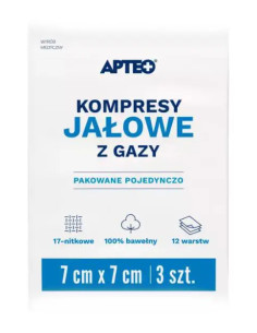 KOMPRESY JAŁOWE 7 CM X 7 CM 3 SZT APTEO CARE