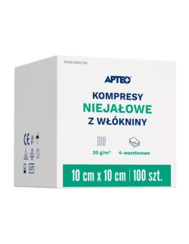 Kompresy niejałowe z włókniny 10 cm x 10 cm 100...